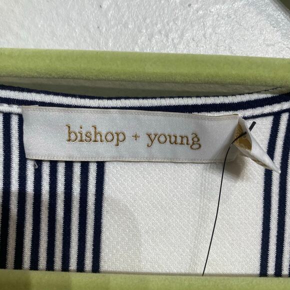 Bishop + Young Navy Striped Twist Front Top Sz S NWT - Picture 6 of 14